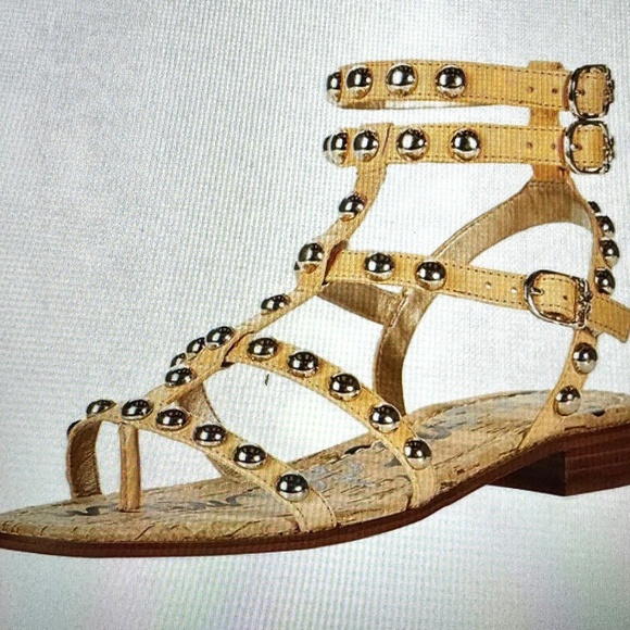 NIB Sam Edelman Eavan Gladiator Studded Sand Sandals - 7 M - Picture 3 of 8